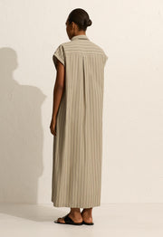 Sleeveless Stripe Djellaba - Sage Stripe - Matteau